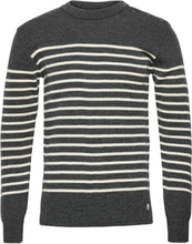 Striped Mariner Sweater "Molène" Strikkegenser M. Rund Krage Grå Armor Lux*Betinget Tilbud