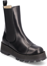 Slfcora Leather Toe-Cap Boot Shoes Chelsea Boots Black Selected Femme