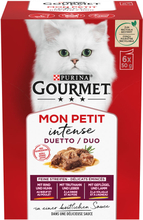 Mixpaket Gourmet Mon Petit 12 x 50 g - Duetti: Rind/Huhn, Truthahn/Leber, Geflügel/Lamm