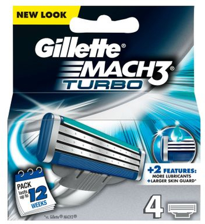 Gillette Gillette Mach3 Turbo 4 stk. Barberblade
