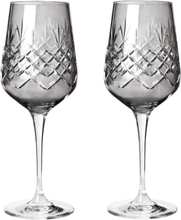Crispy Dark Monsieur - 2 Pcs Home Tableware Glass Wine Glass Grey Frederik Bagger