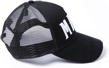 Milliner Black Distressed Cotton Trucker Made 3D Embroidered