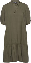 Flounced Dress With Lenzing™ Ecovero™ Knelang Kjole Kakigrønn Esprit Collection*Betinget Tilbud
