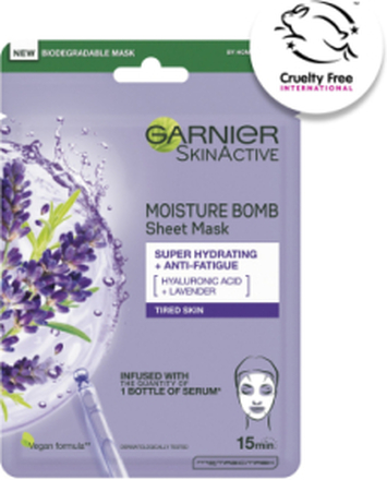 Moisture Bomb Lavender Sheet Mask Beauty Women Skin Care Face Masks Sheetmask Nude Garnier