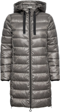 Quilted Coat With Detachable Drawstring Hood Fodrad Rock Grey Esprit Casual