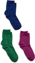 Pcsebby Glitter Long 3-Pack Socks Lingerie Socks Regular Socks Multi/mønstret Pieces*Betinget Tilbud