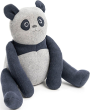 Toy/ Sitting Cushion Panda, Denim Toys Soft Toys Stuffed Animals Multi/mønstret Smallstuff*Betinget Tilbud