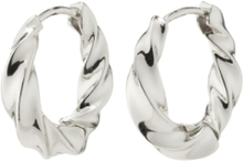 "Taffy Recycled Medium Swirl Hoop Earrings Silver-Plated Accessories Jewellery Earrings Hoops Silver Pilgrim"
