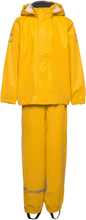 Pu Rain No Susp. Recycled Outerwear Rainwear Rainwear Sets Gul Mikk-line*Betinget Tilbud
