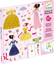Dresses Through The Seasons Toys Creativity Drawing & Crafts Craft Stickers Multi/mønstret Djeco*Betinget Tilbud