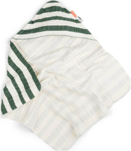 Hooded Towel Gots Stripes Home Bath Time Towels & Cloths Towels Multi/mønstret D By Deer*Betinget Tilbud