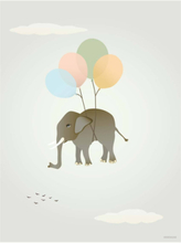 Flying Elephant - Poster Home Kids Decor Posters & Frames Posters Multi/patterned Vissevasse