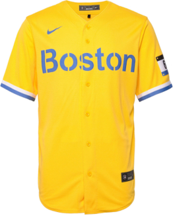 Official Replica Jersey - Red Sox City Connect T-shirts & Tops Short-sleeved Gul NIKE Fan Gear*Betinget Tilbud