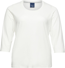 Vanna Tops T-shirts & Tops Long-sleeved White Persona By Marina Rinaldi