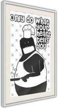 Plakat - Follow Your Heart II - 40 x 60 cm - Hvid ramme med passepartout