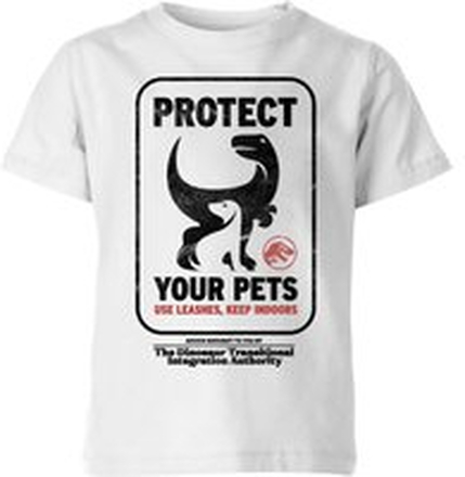 Jurassic World Protect Your Pets Kids' T-Shirt - White - 3-4 Years - White
