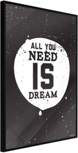 Plakat - All You Need - 40 x 60 cm - Sort ramme