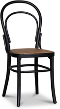 2 st Tona svart stol i böjträ med rottingsits