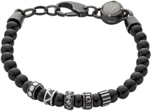 Diesel DX0961001 Armband beads zwart-zilverkleurig 18-19,5 cm