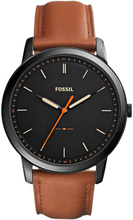 Fossil FS5305 Horloge The Minimalist staal-leder zwart-bruin 44 mm