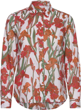 Regular Iris Print Cot Voile Shirt Tops Shirts Long-sleeved Multi/patterned GANT