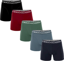 Muchachomalo Boxershorts Solid Navy Grey/Blue/Army Red/Black 5-pack-S