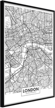 Plakat - City Map: London - 40 x 60 cm - Sort ramme