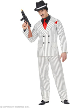 Gangster 20's krijtstreep kostuum wit