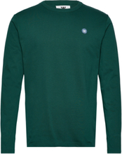 Mel Longsleeve Gots Gots Tops T-shirts Long-sleeved Green Double A By Wood Wood