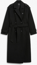 Double breasted oversized coat - Black