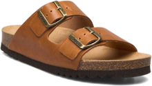 Sl Josephine Leather Cognac Shoes Summer Shoes Flat Sandals Brun Scholl*Betinget Tilbud