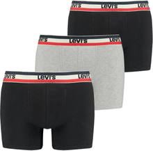 Levi&apos;s boxershorts 3-pack zwart-grijs