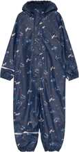 Rainwear Suit -Aop, W.fleece Outerwear Coveralls Rainwear Coveralls Blue CeLaVi