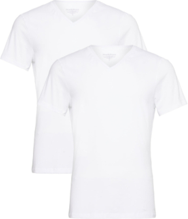 2-Pack V-Neck Tops T-Kortærmet Skjorte White Bread & Boxers