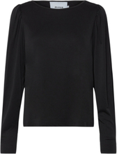 Msreyna Long Sleeve Modal Blouse Tops Blouses Long-sleeved Black Minus