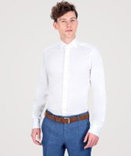 Camicia da uomo su misura, Canclini, Cotone Jersey Bianco, Quattro Stagioni | Lanieri