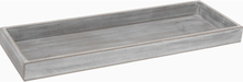 Rechthoekige hout/houten grijze onderzet bord/kaarsonderzetter 14 x 40 cm