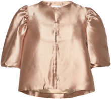 Cleo Pouf Sleeve Blouse Blouses Short-sleeved Rosa By Malina*Betinget Tilbud