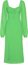 Gathered Dot Midi Dress Dresses Summer Dresses Grønn Gina Tricot*Betinget Tilbud