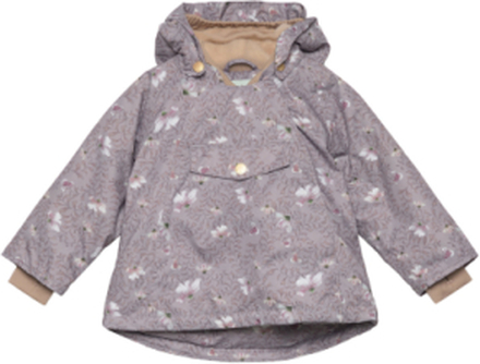 Wang Printed Fleece Lined Winter Jacket. Grs Outerwear Jackets & Coats Winter Jackets Purple Mini A Ture