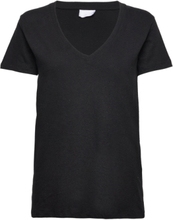 "2Nd Beverly - Essential Linen Jersey Tops T-shirts & Tops Short-sleeved Black 2NDDAY"