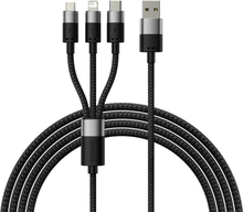 Baseus StarSpeed 3i1 USB-kabel 1,2m - Svart
