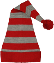 Christmas Cap Striped Accessories Headwear Hats Beanie Red Geggamoja