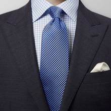 Eton Blå geometrisk slips - vävd siden