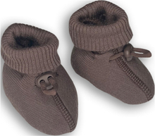 Booties Merino Wool, Rose Brown Shoes Baby Booties Brown Smallstuff