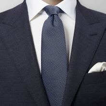 Eton Marinblå geometrisk slips - vävd siden