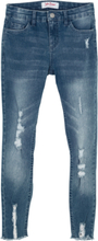 Skinny jeans med used effekt til barn