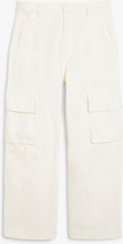 Cargo trousers low waist loose fit cotton - White