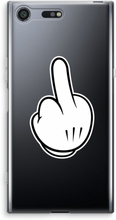 Sony Xperia XZ Premium Transparant Hoesje (Soft) - Middle finger black