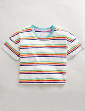 Lockeres T-Shirt Mädchen Boden, Regenbogenfarben, Gestreift